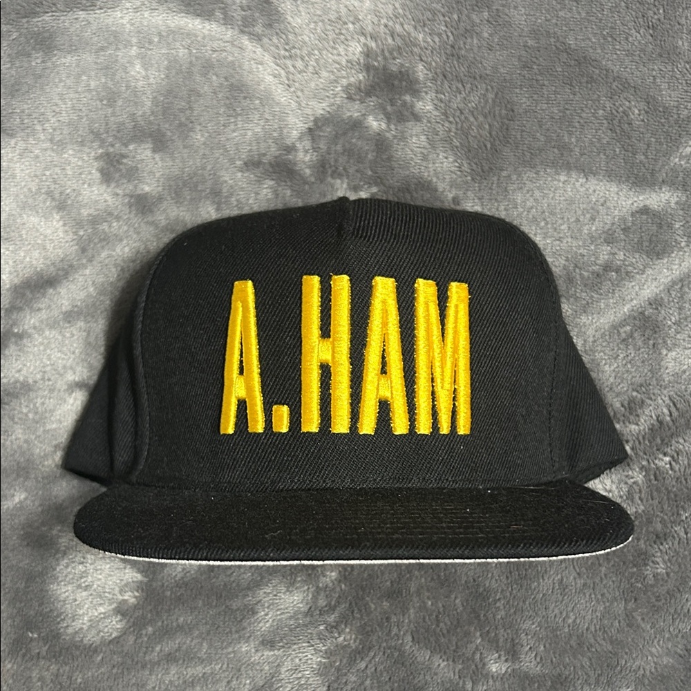 Hamilton Black Cap with Yellow A. HAM Embroidery